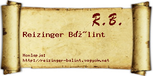 Reizinger Bálint névjegykártya